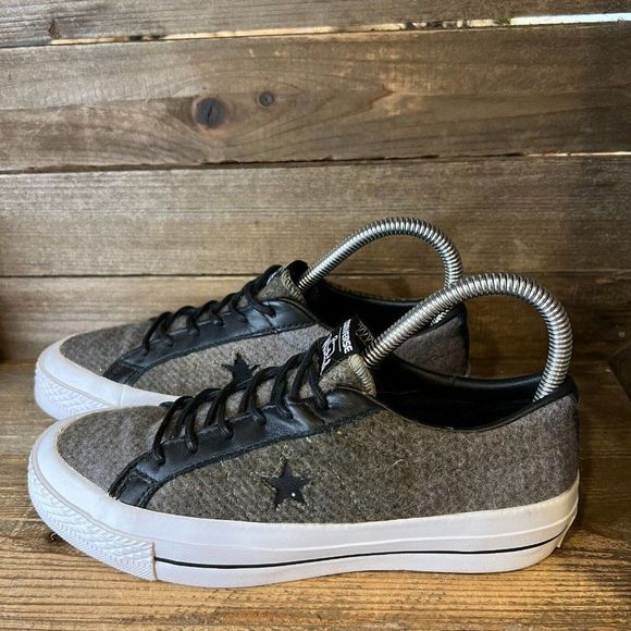 Womens Converse One Star Ox Woolrich Gray Low Casual Sneakers Shoes Size 6.5 M - Picture 2 of 6